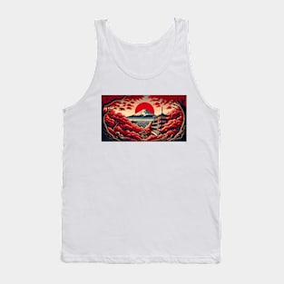 Red Autumn at Mount Fuji - Japanese Tank Top